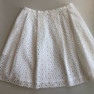 White pleated summer skirt